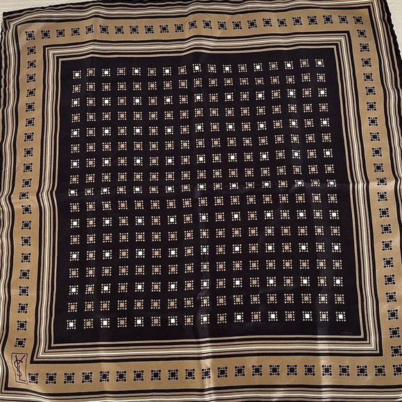 Yves Saint Laurent Accessories - YSL Retro Silk Scarf Vintage EUC Circa 1980s